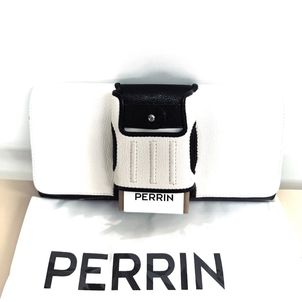 Perrin Paris Black And White La Newyorkaise Glove Clutch - Picture 8 of 13